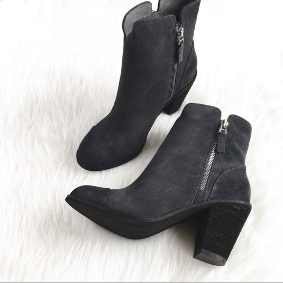 Softwalk | charcoal stone suede captoe ankle boots - Picture 2 of 8